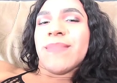 Latina trannie gives cook jerking handy sex evict
