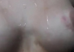 Hot Ladyboy Spunking On high the brush Own Face and Tits