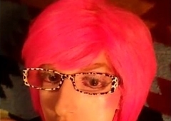 Pink Self facial  - Crossdresser sissy Fay