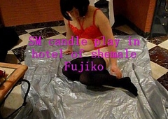 SM candle play in hotel be required of shemale Fujiko