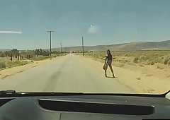 Transsexual hitchhiker screwed in the ass